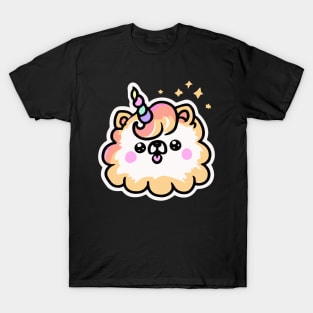 Unicorn Pomeranian Dog Dog Owner Retro Kids Funny Dog T-Shirt